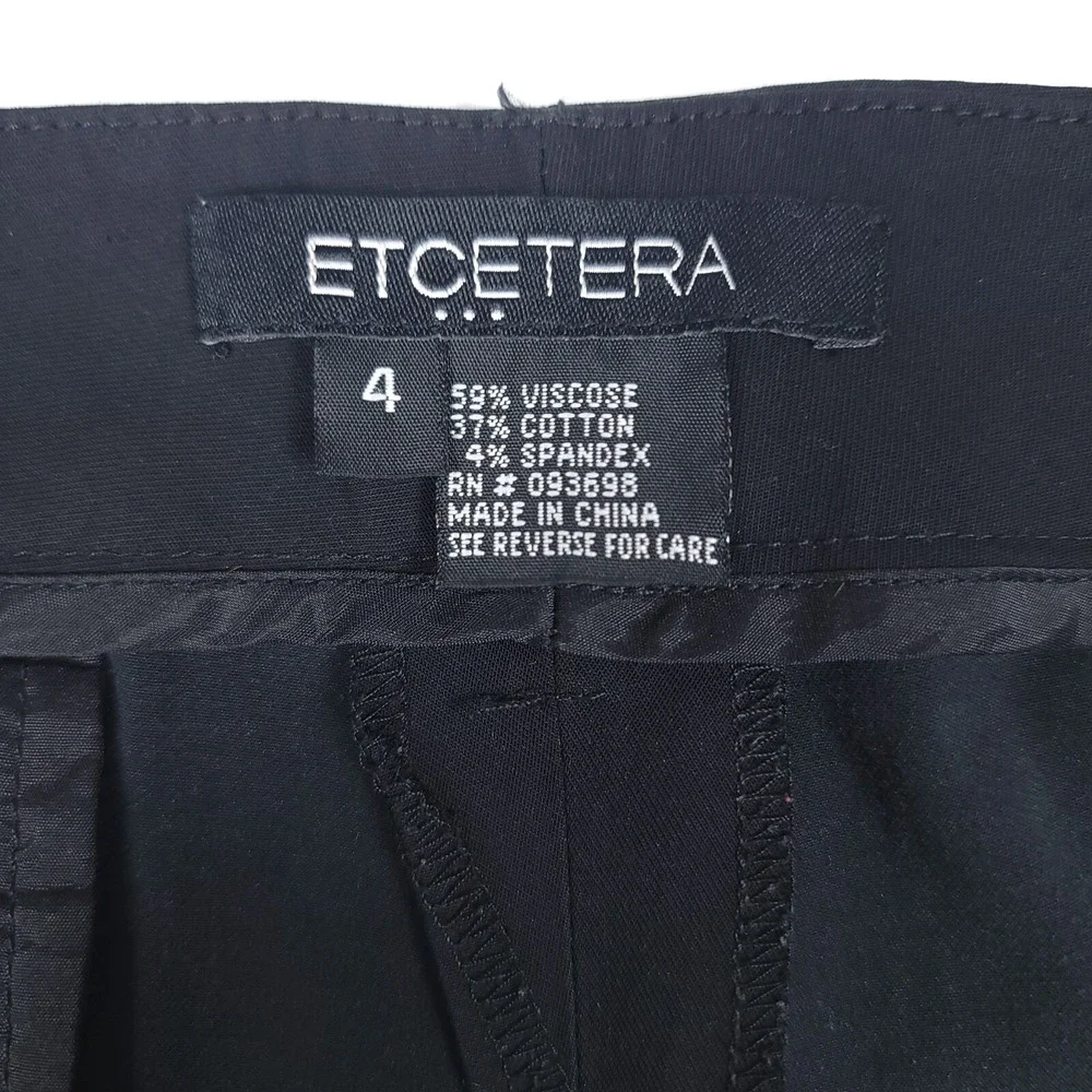 Etcetera Womens Black Tailored Walking Bermuda Shorts Sz 4 Viscose Blend Stretch